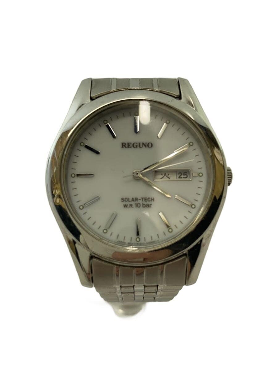 CITIZEN / クォーツ腕時計/アナログ/ステンレス/WHT/SLV/SS/GN-4-5