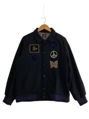 22AW/STUDIOUS別注/VARSITY JACKET/スタジャン/M/ウール/BLK/LQ381