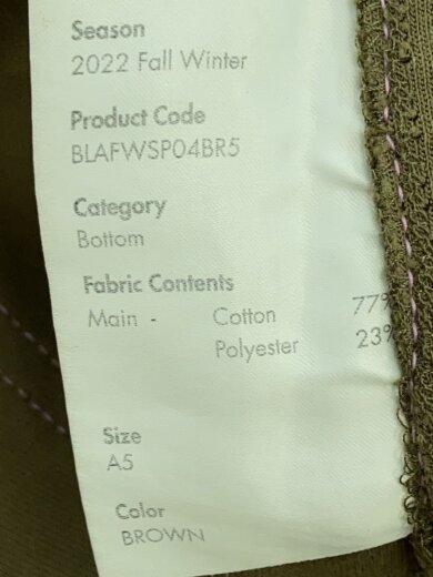 商品画像：ボトム/--/コーデュロイ/BRW/BLAFWSP04BR5 5