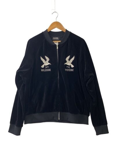 商品画像：×HYSTERIC GLAMOUR/VELOR TRACK JACKET/ジャケット/4/ベロア/BLK 1