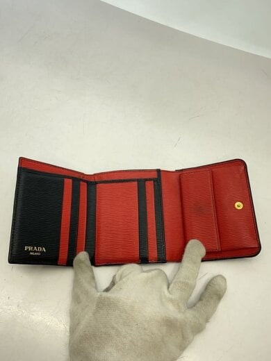 商品画像：3つ折り財布/レザー/BLK/メンズ 4