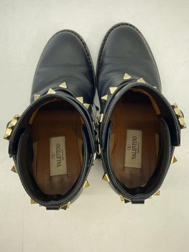 商品画像：ロックスタッズショートブーツ/ヒールブーツ/35/BLK/レザー 3