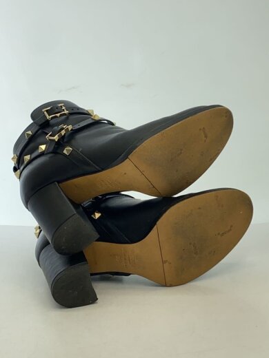 商品画像：ロックスタッズショートブーツ/ヒールブーツ/35/BLK/レザー 4