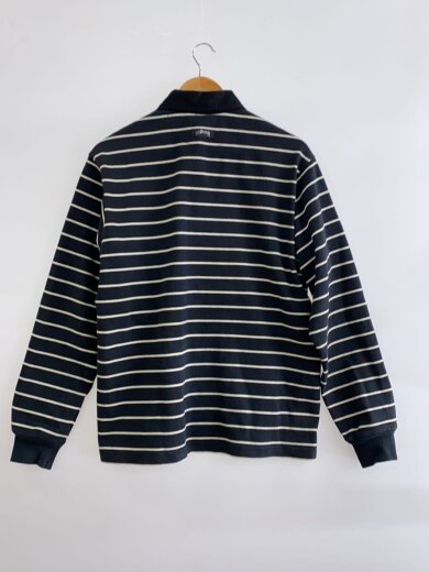 商品画像：STRIPED RUGBY SHIRT/ポロシャツ/S/コットン/ブラック/ボーダー/1140372// 2