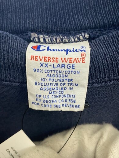 商品画像：90s/REVERSE WEAVE/USA製/目有/スウェット/XXL/コットン/NVY 4