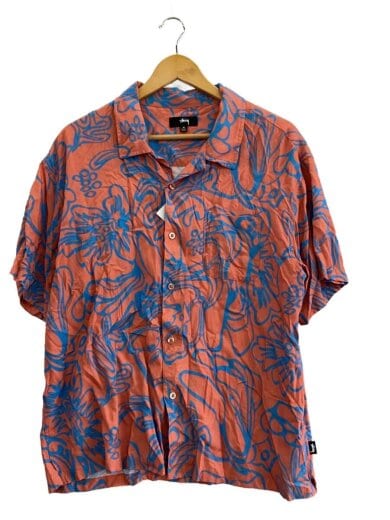 商品画像：アロハシャツ/M/リネン/PNK/総柄/PRE-SU21 1