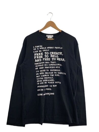 商品画像：メッセージプリント/長袖Tシャツ/XL/コットン/BLK/OZ-T201// 1