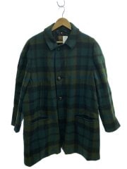 ジャケット/推定40s/くるみボタン/ウール/GRN/チェック