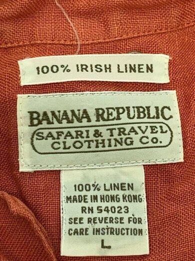 商品画像：80s/サファリタグ/Vintage/開襟/ループカラー/半袖シャツ/L/リネン/ORN 3