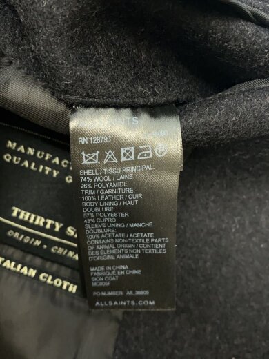 商品画像：コート/--/ウール/BLK 4