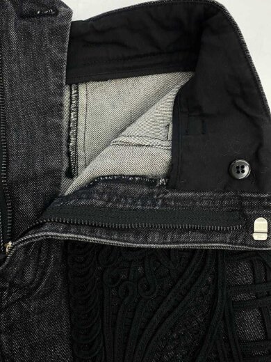 画像：mame kurogouchi21ss/Embroidered Denim Skirt/2/コットン/BLK/MM21PS-SK7043