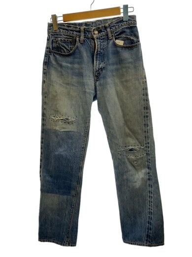 商品画像：60-70s/VT/505/シングル/実寸W30/デニム/IDG/リペア多/耳付き/ボタン裏5 1