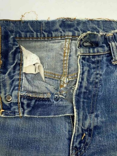 商品画像：60-70s/VT/505/シングル/実寸W30/デニム/IDG/リペア多/耳付き/ボタン裏5 6