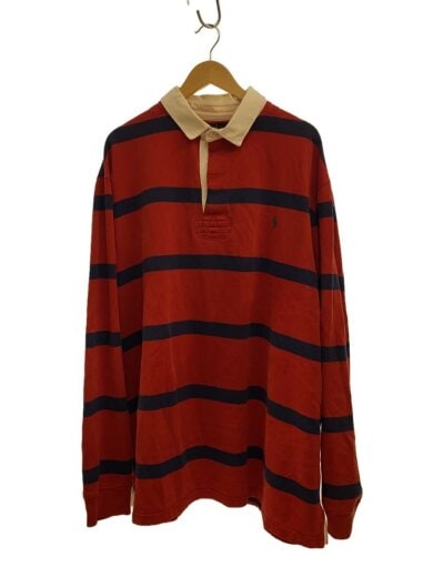 商品画像：長袖Tシャツ/3L/コットン/RED/ボーダー 1