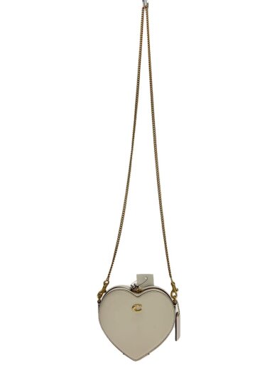 商品画像：多少黒ずみ有/ハートクロスボディ14/ショルダーバッグ/レザー/BEG/CE765 1