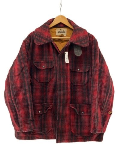 商品画像：ジャケット/46/ウール/RED/チェック/503/ボタン多数欠損/生地破れ/汚れ 1