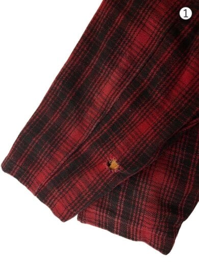 商品画像：ジャケット/46/ウール/RED/チェック/503/ボタン多数欠損/生地破れ/汚れ 5