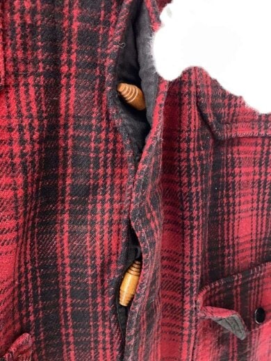商品画像：ジャケット/46/ウール/RED/チェック/503/ボタン多数欠損/生地破れ/汚れ 6
