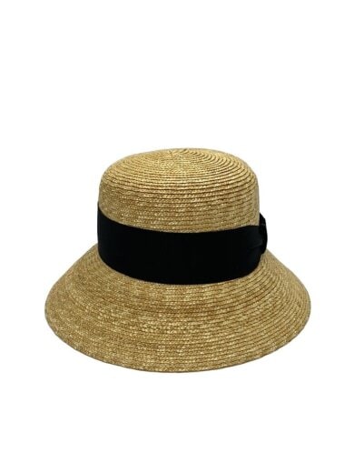 ブラックリボン/ハット/--/アクリル/BEG/レディース