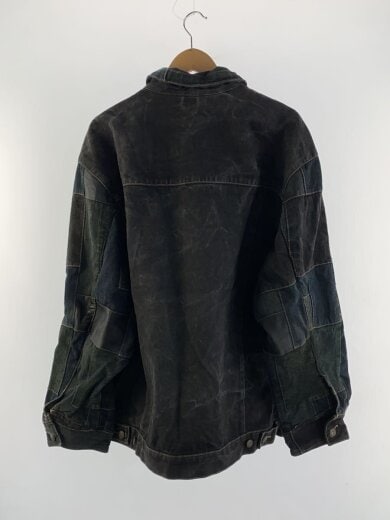 商品画像：Gジャン/--/デニム/BLK/総柄/3XL/90s00s/レザーパッチワーク 2