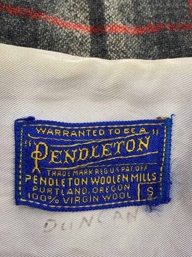 商品画像：50s/開襟/シミ有/長袖シャツ/S/ウール/GRY/チェック 3