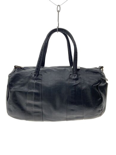 商品画像：内部汚れ有/ririジップ/ボストンバッグ/レザー/BLK/無地 1