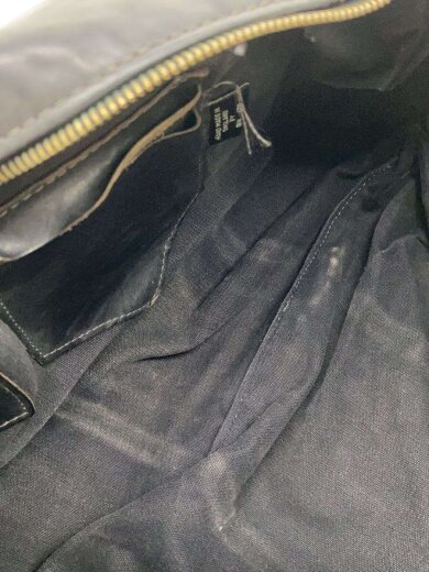 商品画像：内部汚れ有/ririジップ/ボストンバッグ/レザー/BLK/無地 6