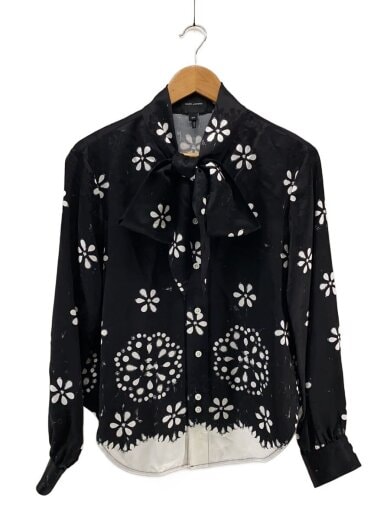 商品画像：長袖ブラウス/XS/レーヨン/BLK/花柄 1