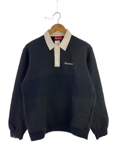 商品画像：襟汚れ有/17AW/Rugby Sweatshirts/ラガーシャツ/スウェット/M/コットン/BLK 1
