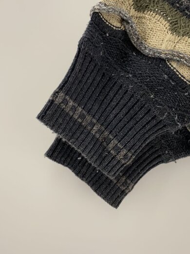 商品画像：ニット・セーター(薄手)/L/コットン/GRY/総柄/Giorgio di Firenge/襟汚れ有 5