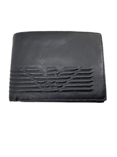 商品画像：コイン収納ヨゴレ/2つ折り財布/レザー/BLK/無地/メンズ 1