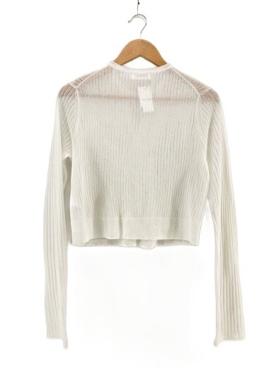 商品画像：カーディガン(薄手)/--/--/WHT/MWND251034/シアーストライプニットカーディガン 2