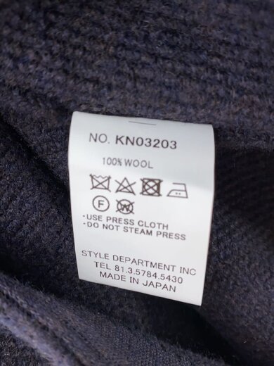 商品画像：カーディガン(厚手)/48/ウール/NVY/無地/KN03203/縮絨 4