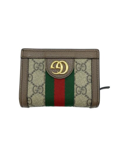 商品画像：オフィディア/2つ折り財布/レザー/BEG/総柄/レディース/523155・0416 1