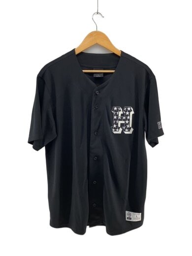 商品画像：H-STAR BASEBALL SHIRT/半袖シャツ/L/ポリエステル/BLK/KN00445// 1