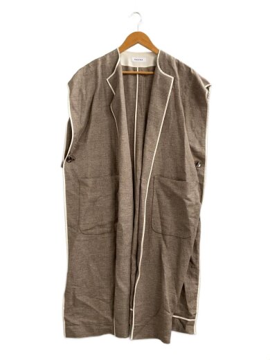 商品画像：ジレベスト/38/リネン/BRW/LINEN COTTON BASKET GILET 1
