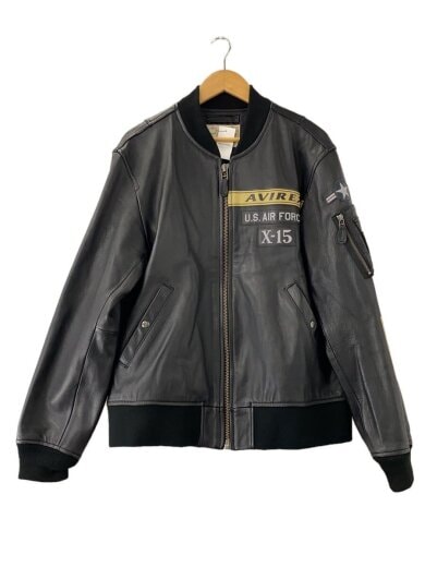 商品画像：18AW　レザーMA-1/前身頃汚れ有/XXL/山羊革/BLK/無地/6181067// 1