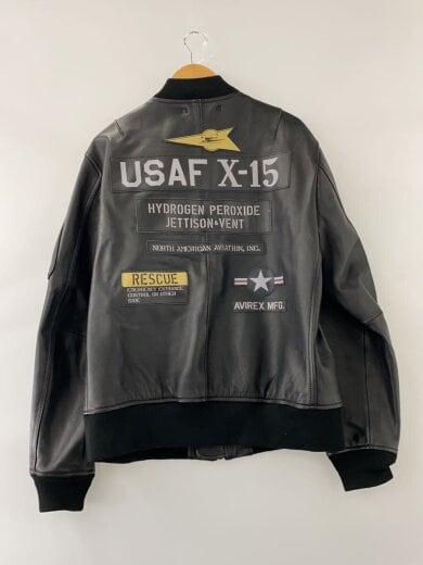 商品画像：18AW　レザーMA-1/前身頃汚れ有/XXL/山羊革/BLK/無地/6181067// 2