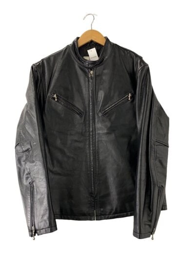 商品画像：シングルライダースジャケット/XL/牛革/BLK/無地/610126// 1