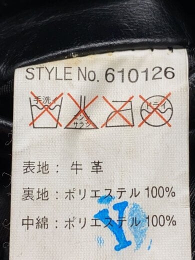 商品画像：シングルライダースジャケット/XL/牛革/BLK/無地/610126// 5