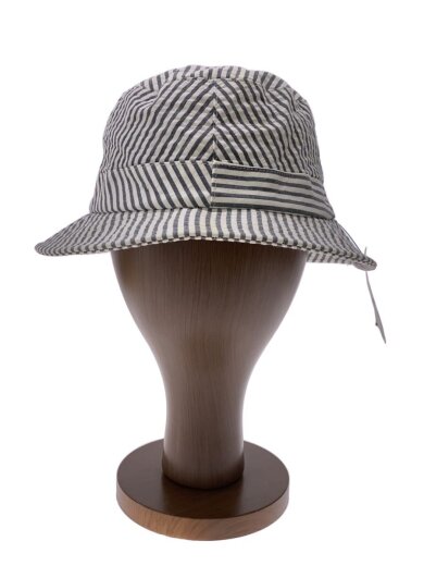 商品画像：バケットハット/S/コットン/WHT/ストライプ/メンズ 1