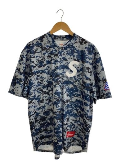 商品画像：25SS/S Logo Baseball Henley/XL/ポリエステル/BLU/カモフラ 1