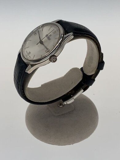 商品画像：クォーツ腕時計/アナログ/レザー/SLV/BLK/210G 2