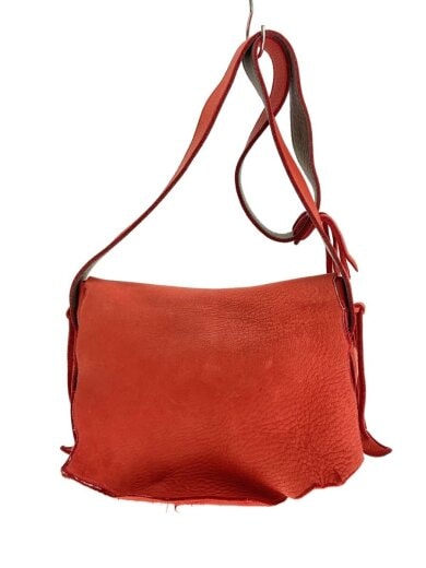 商品画像：PARLEY/鹿皮/切りっぱなしショルダーバッグ/レザー/RED 1