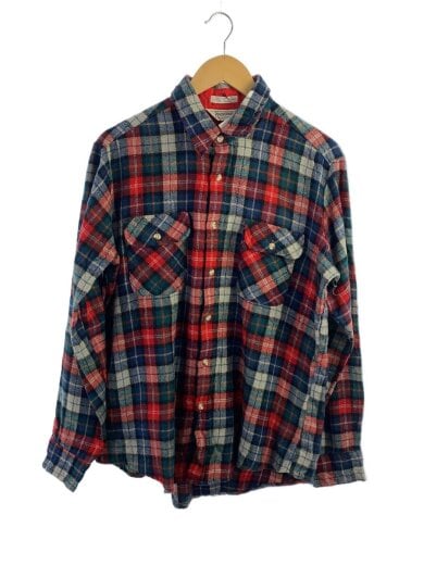 商品画像：長袖シャツ/L/アクリル/RED/チェック 1