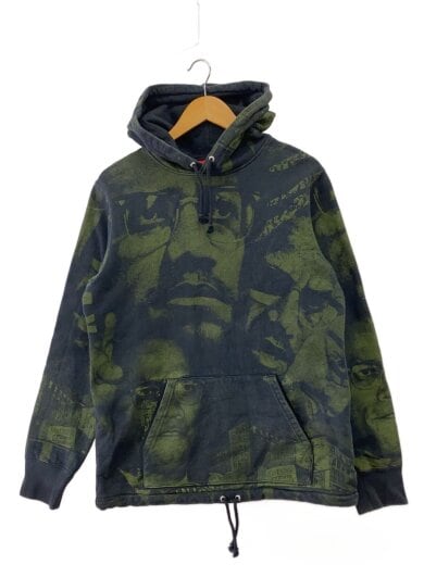 商品画像：MALCOLM X HOODED SWEATSHIRT/M/コットン/GRN/総柄 1