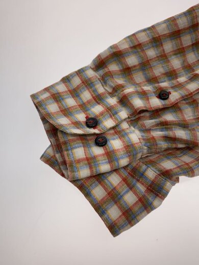 商品画像：長袖シャツ/M/リネン/マルチカラー/チェック/CPU524 6