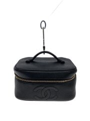 バニティバッグ_キャビアスキン_ココマーク_BLK/牛革/BLK