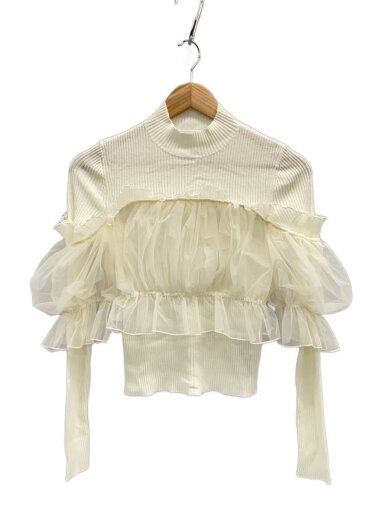 商品画像：スナイデルチュールオフショルドッキングプルオーバー/one/ナイロン/WHT/SWNT245090 1