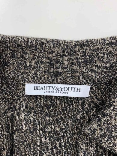 商品画像：ウールポリエステルブレンドメランジリブニットワンピー/M/ポリエステル/BEG/1626-1-000003 3